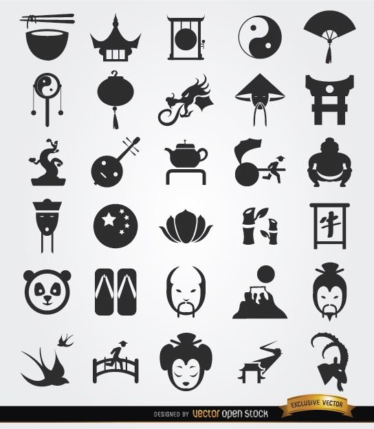 30 Chinese Culture Icons Vector Download