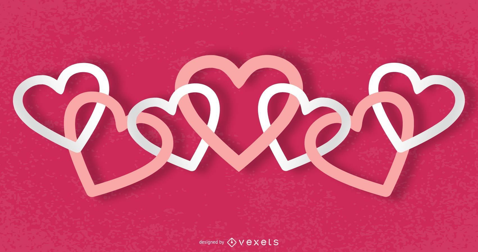 Multicolored Chain Heart Valentine Background Vector Download