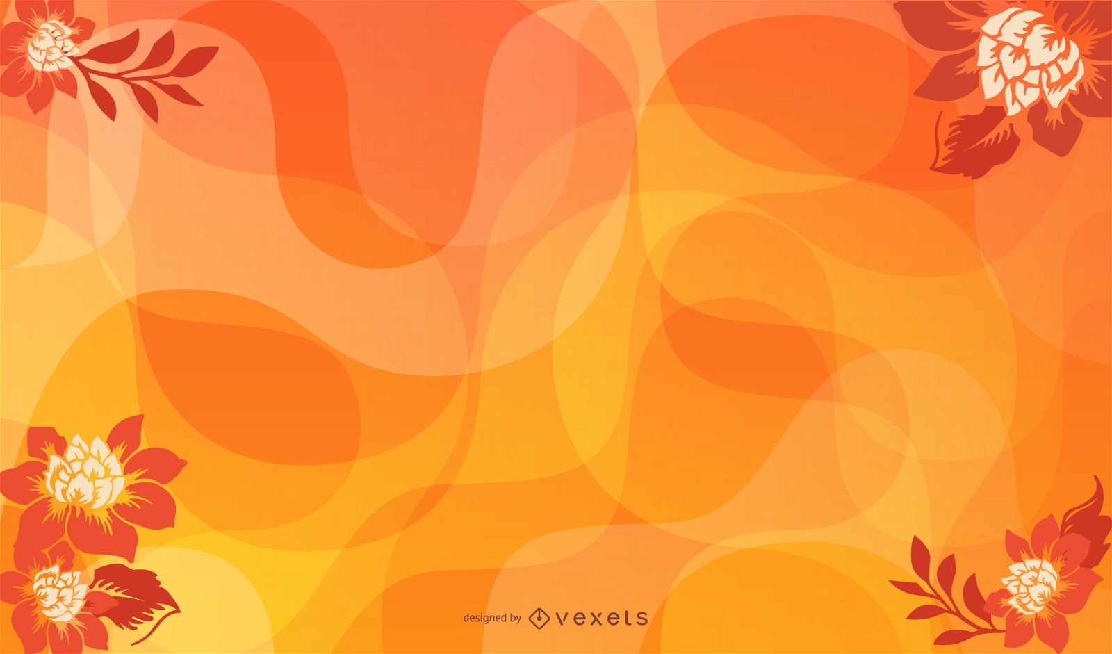 Orange Abstract Flower Background Vector Download