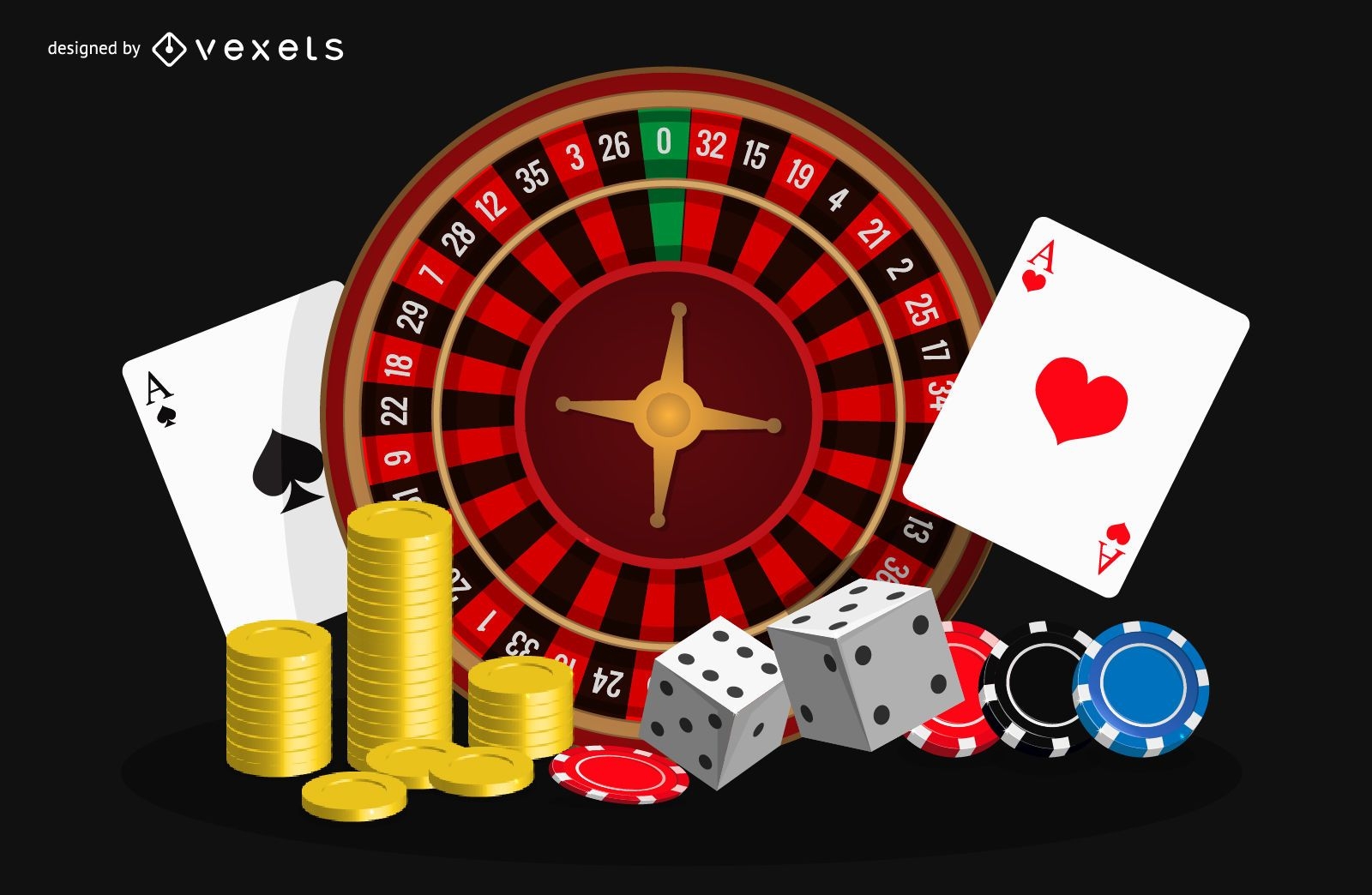 Logotipo do cassino em uma fita verde. os melhores jogos de casino. dados,  cartas, fichas