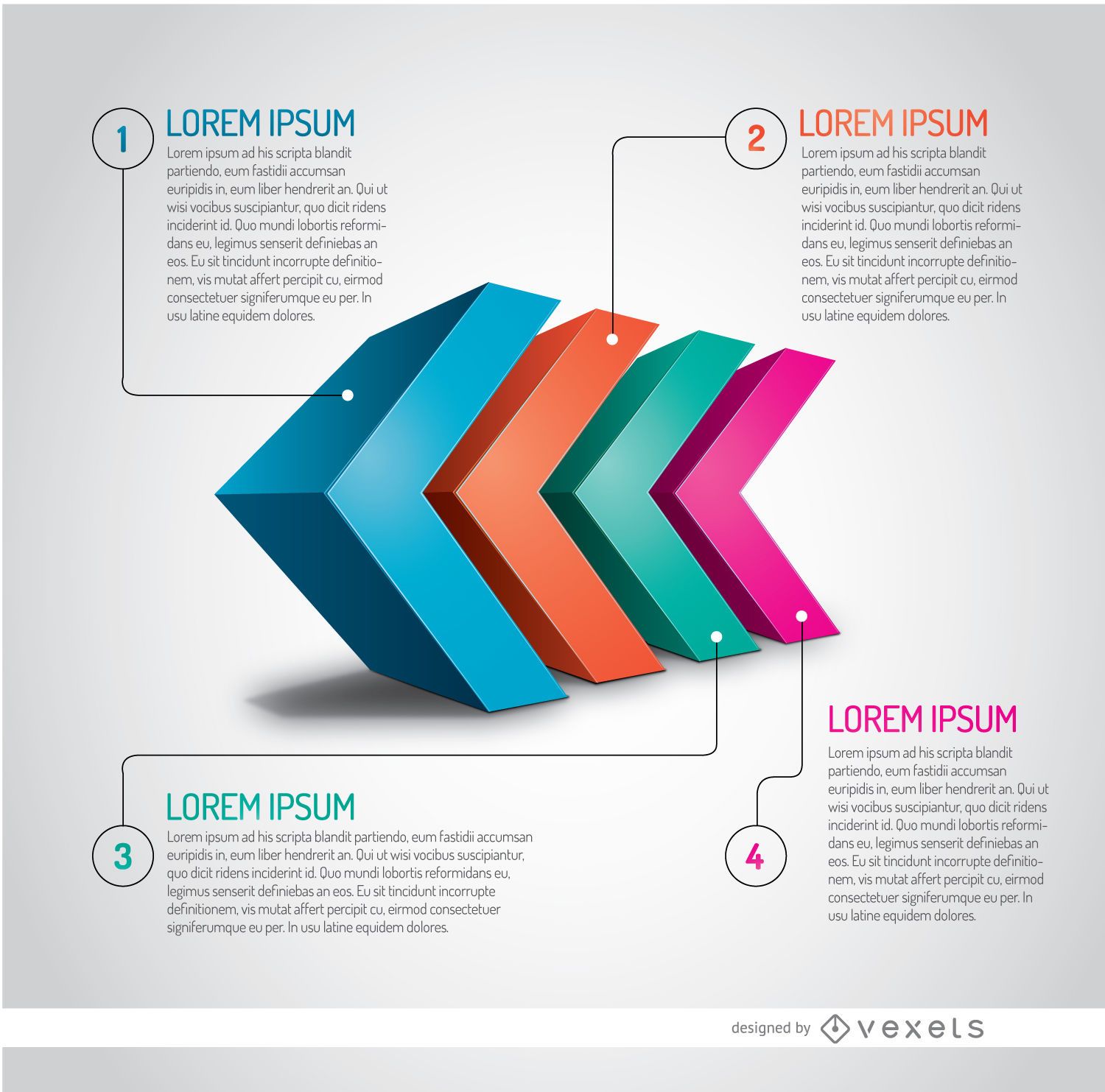 Infographic 3D Arrow Heads Vector Download