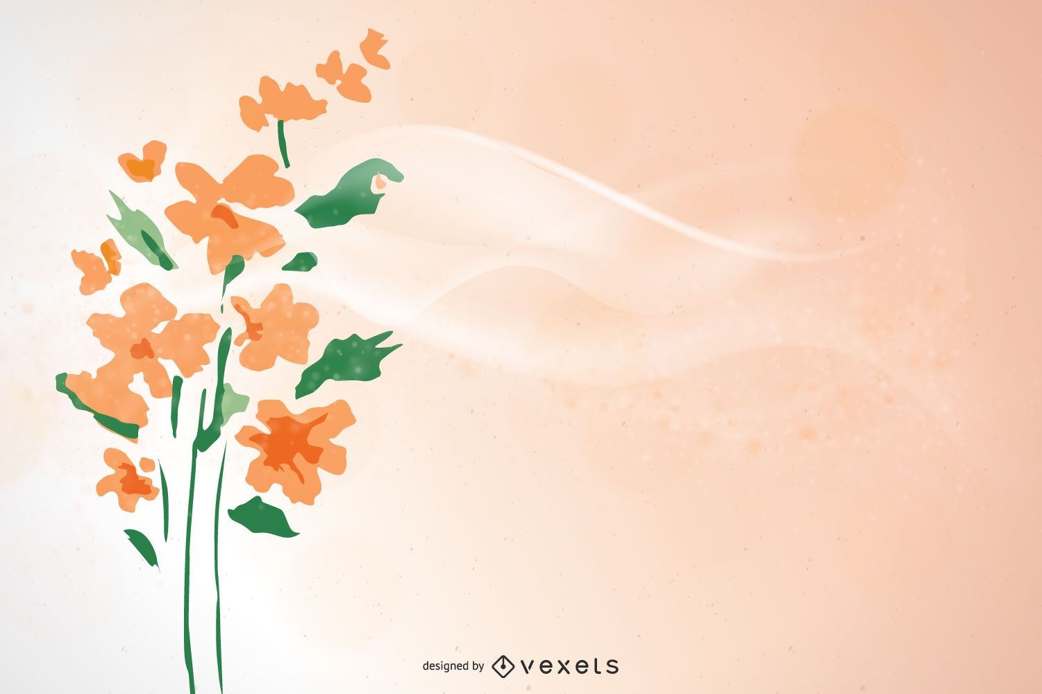 Simple Floral Peach Background Design Vector Download