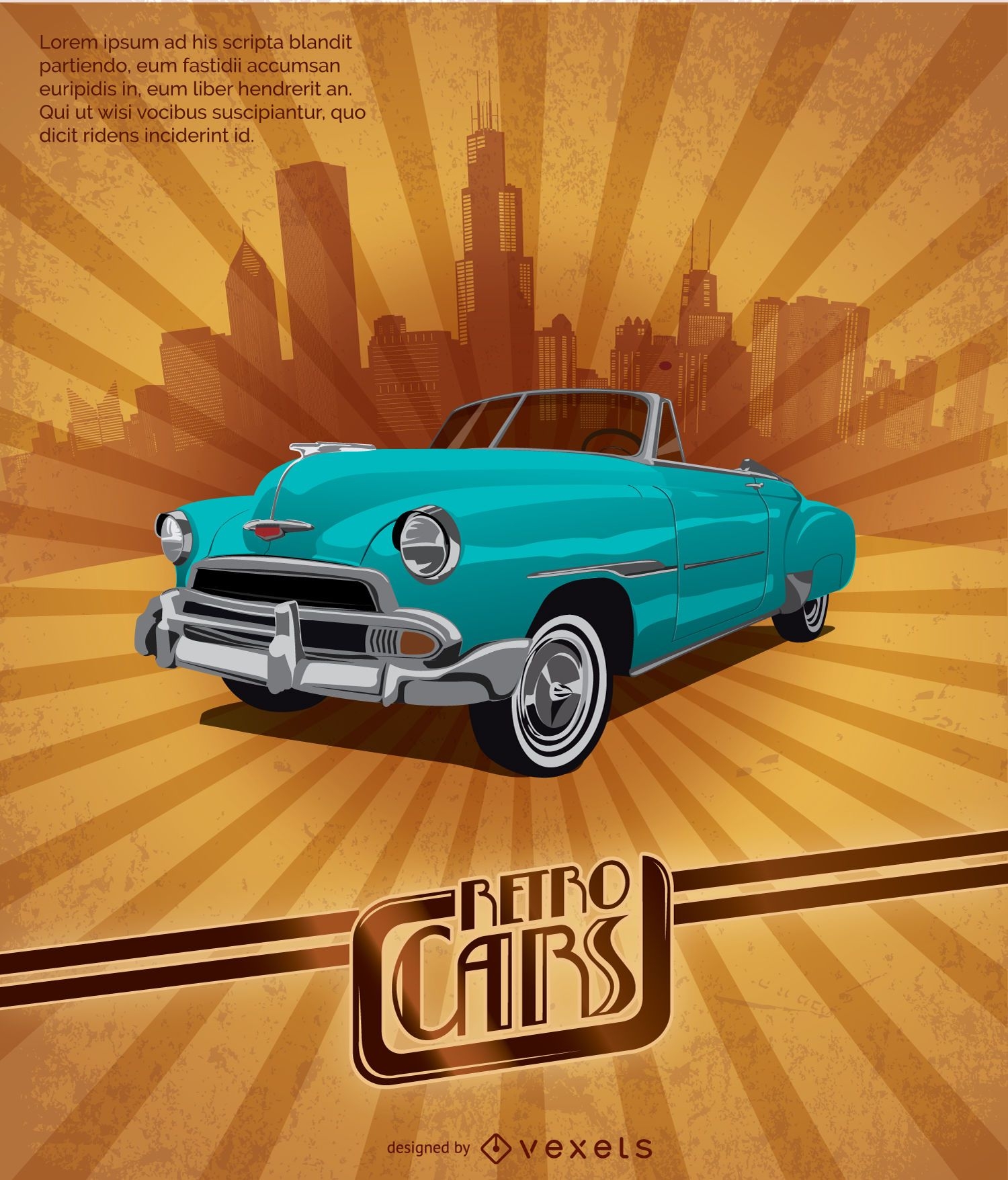 Póster a todo color de coches clásicos antiguos póster de coches antiguos y  clásicos