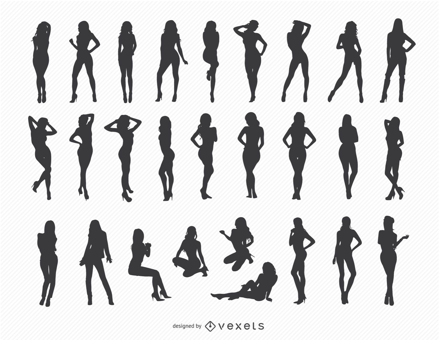 Sexy Girl Silhouettes Vector Download