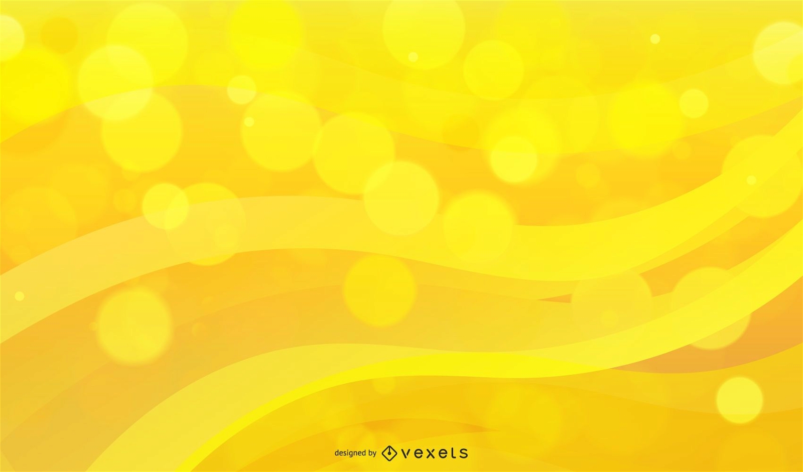 Shiny Bokeh Wave Yellow Background Vector Download