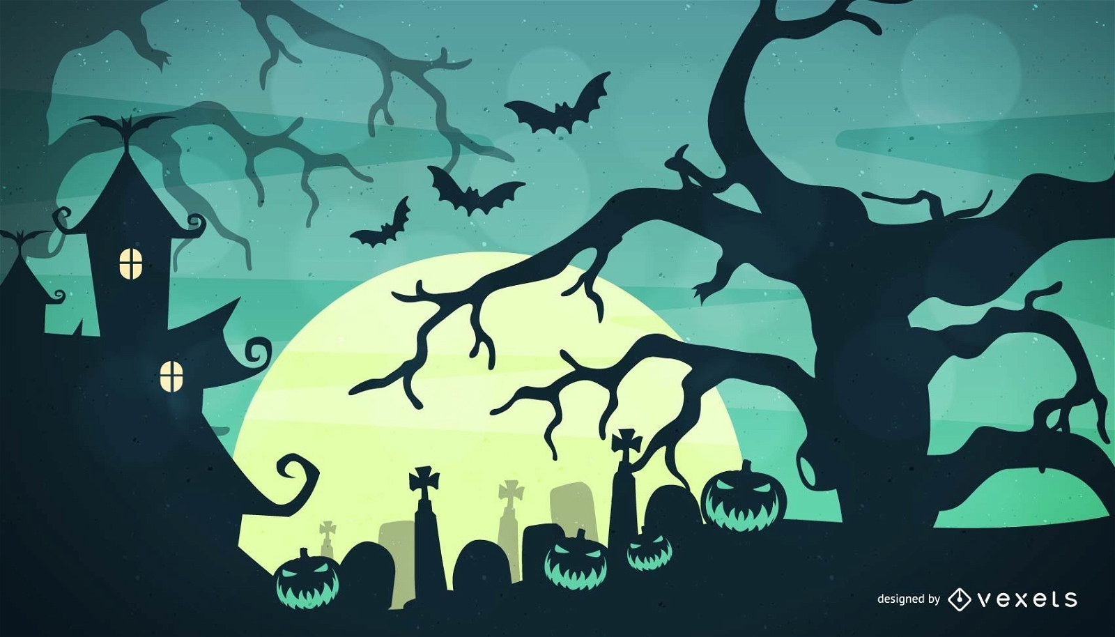 Spooky Halloween Night Background Vector Download