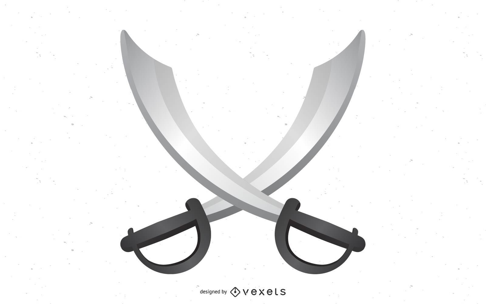 Two crossed swords colored outline icon Royalty Free Vector