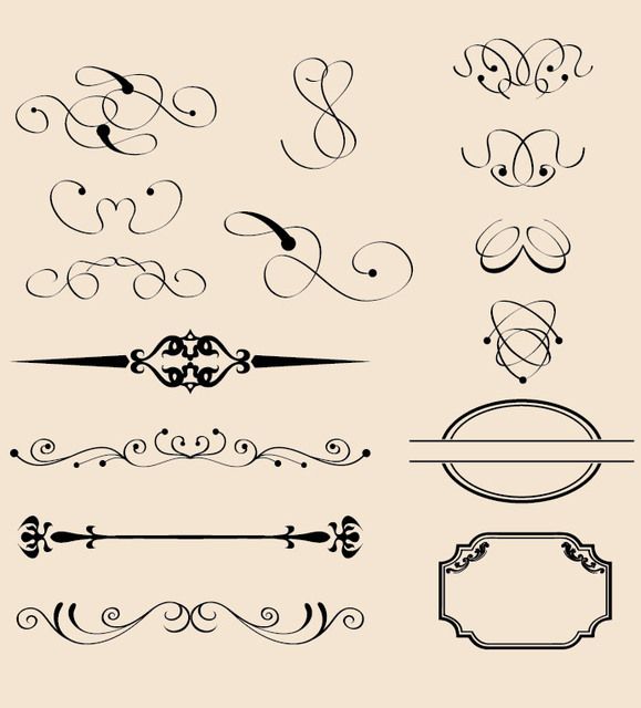 Vintage Calligraphic Decorations Vector Download