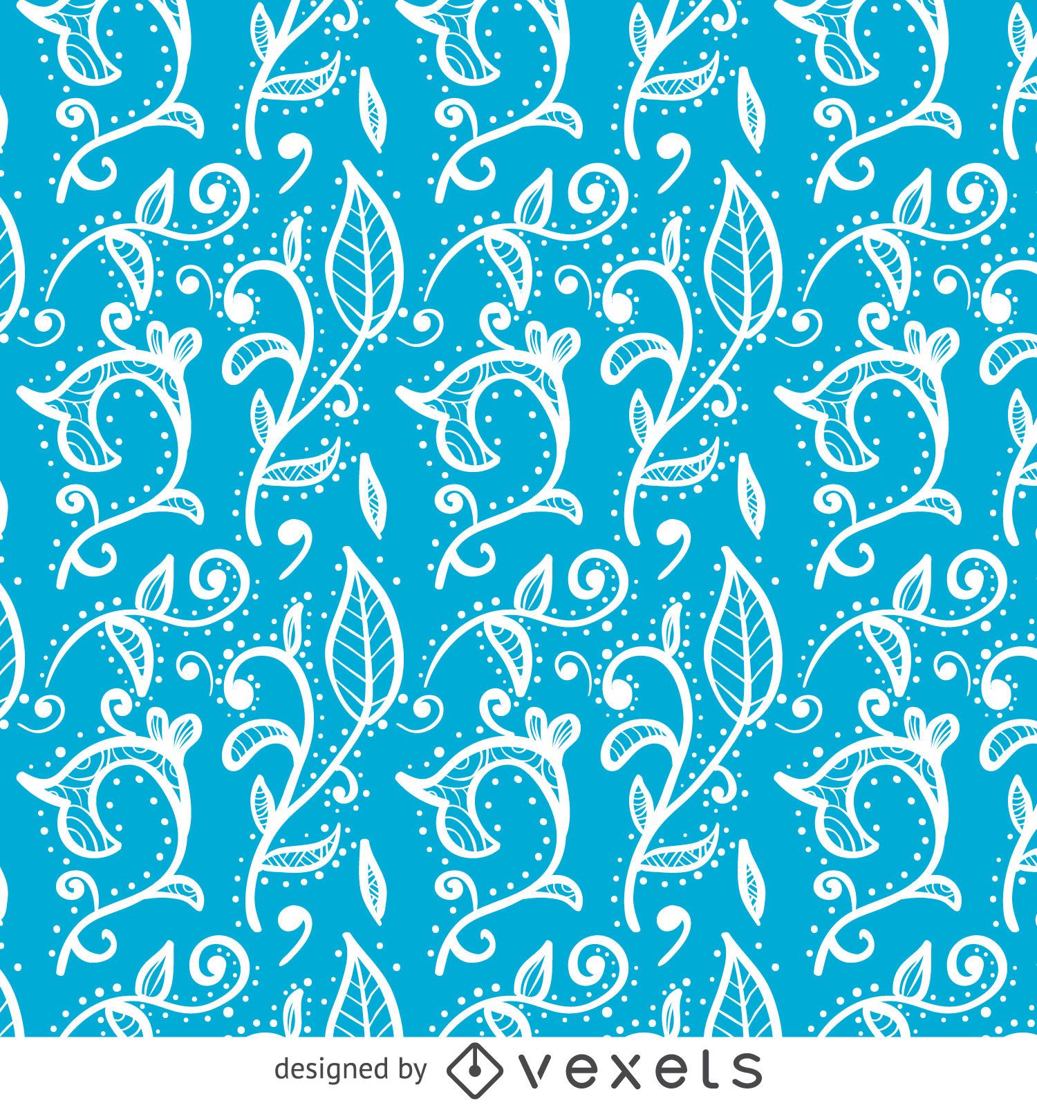 Flower Swirls Seamless Backdrop Vector Download