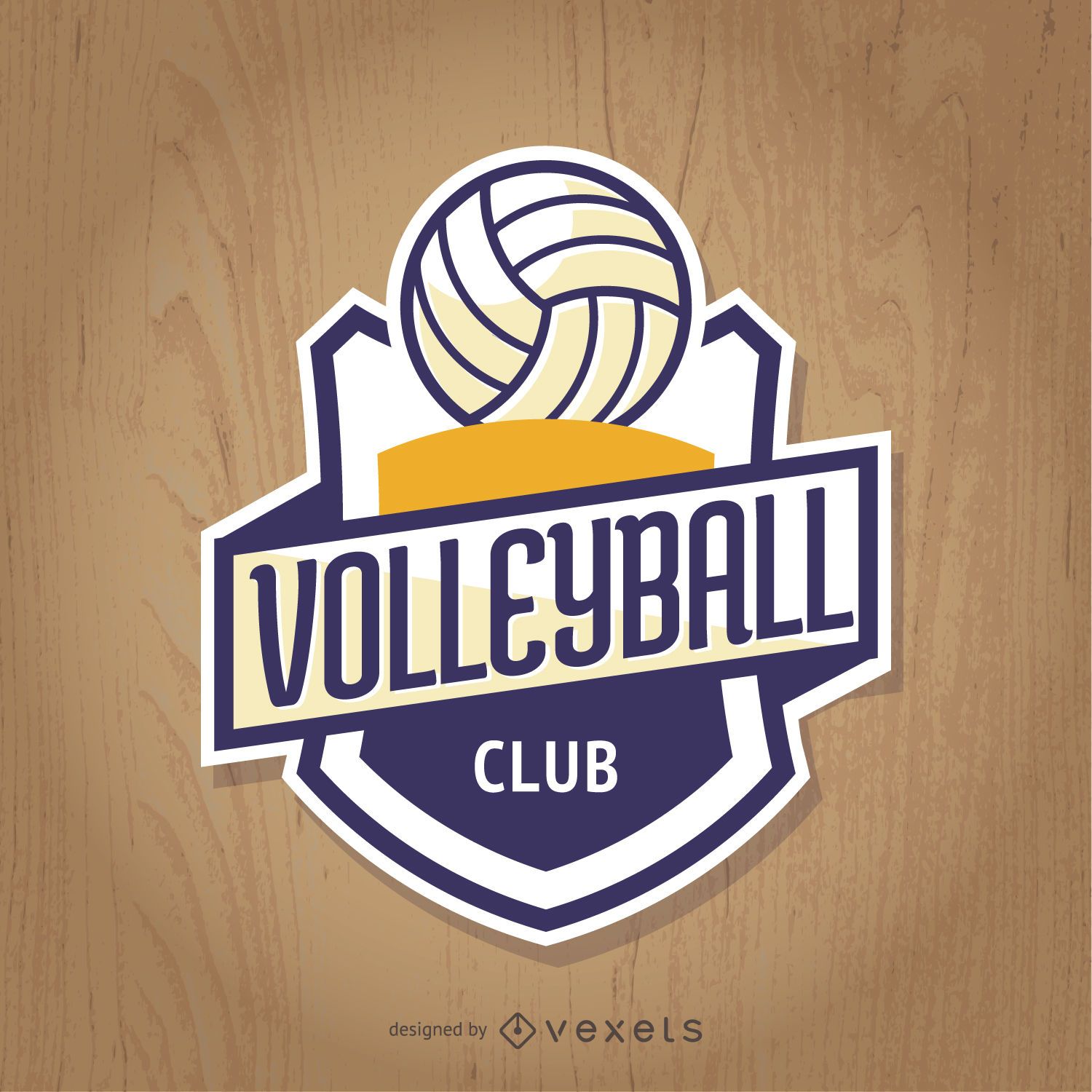 Descarga Vector De Insignia Del Club De Voleibol