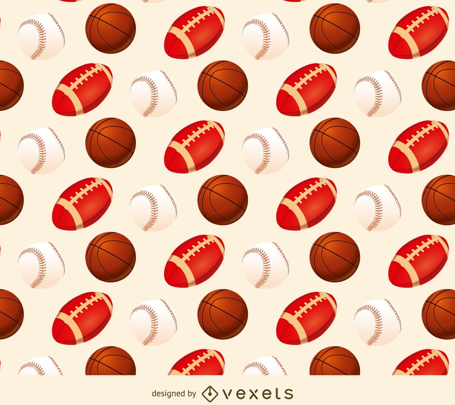 Baseball Basketball And Football Pattern Vector Download