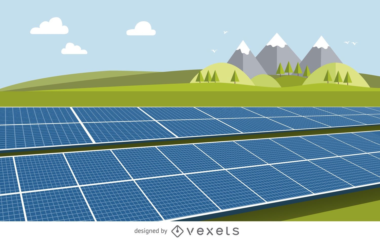 Alternative energy sources. Wind turbines and solar panels in the field,  sketch style. Outline vector illustration. Eco concept 5427294 Vector Art  at Vecteezy