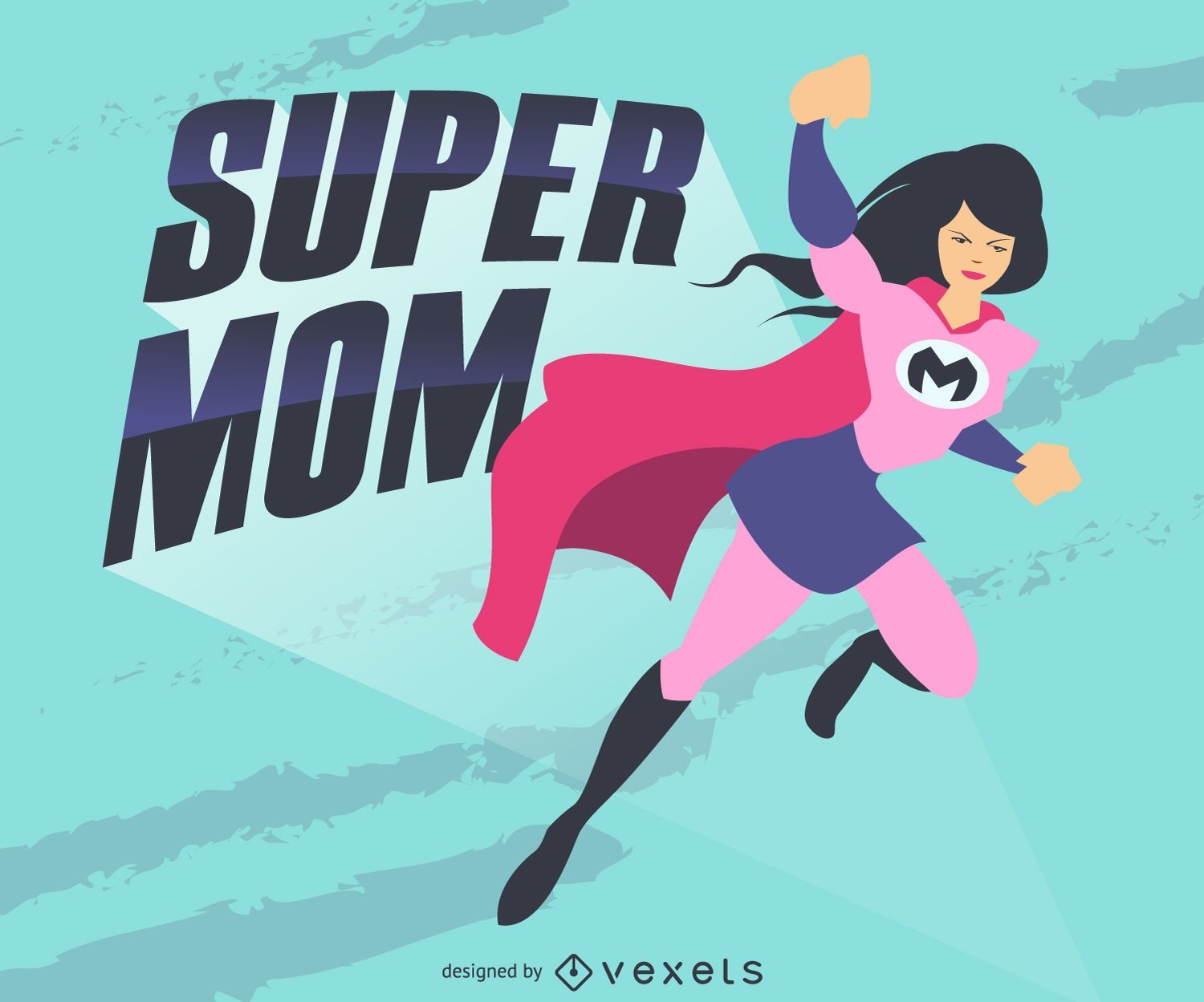 Superhéroe madre dibujada creativamente