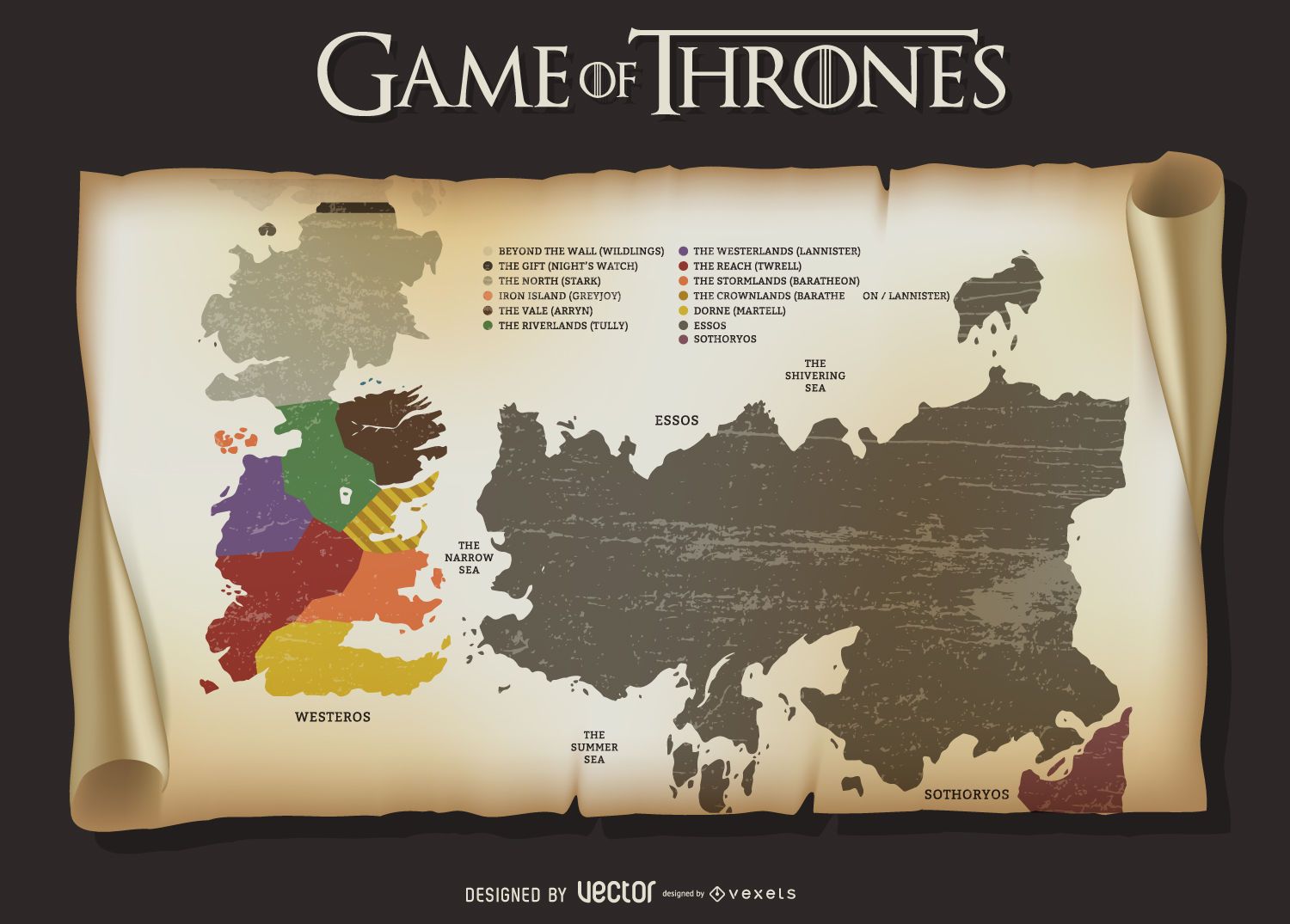 Game of Thrones Map of Westeros TV Premium POSTER MADE IN USA