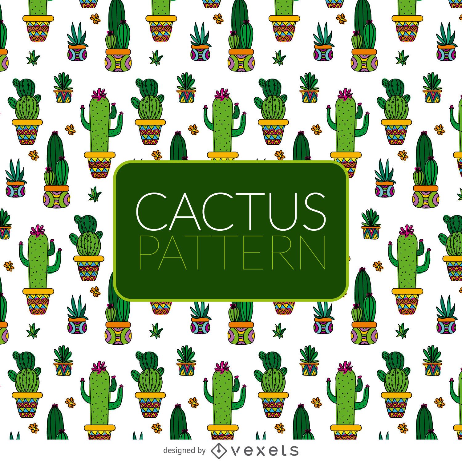 Free Vector, Cactus pattern