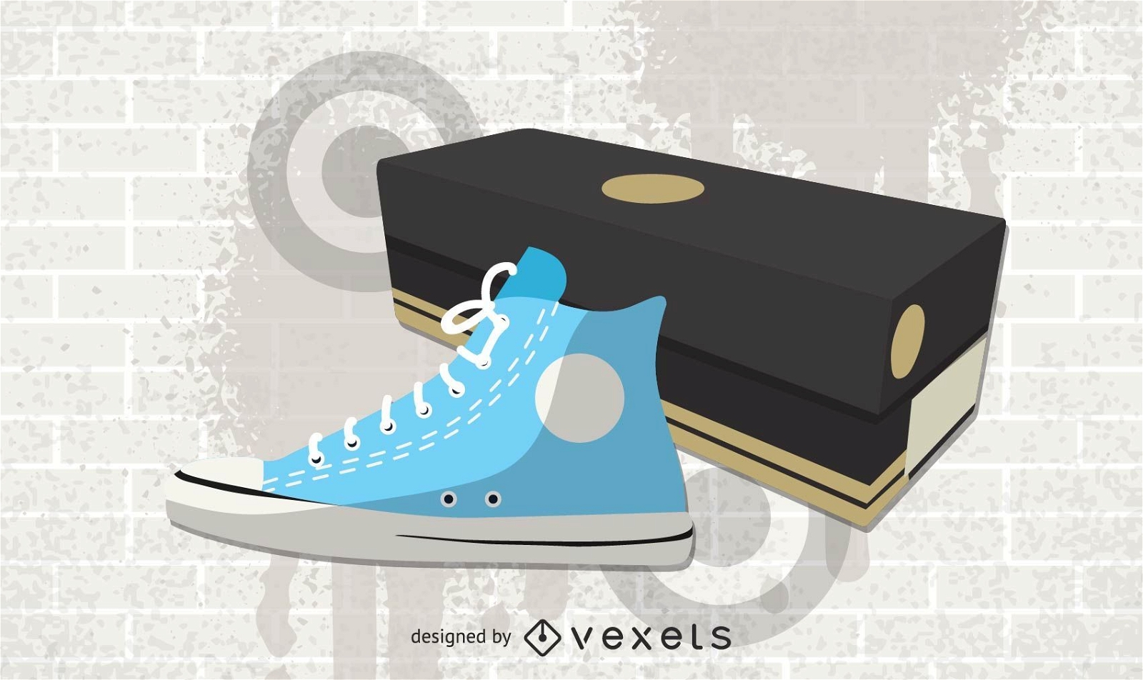 Vector Zapato Y Caja Converse