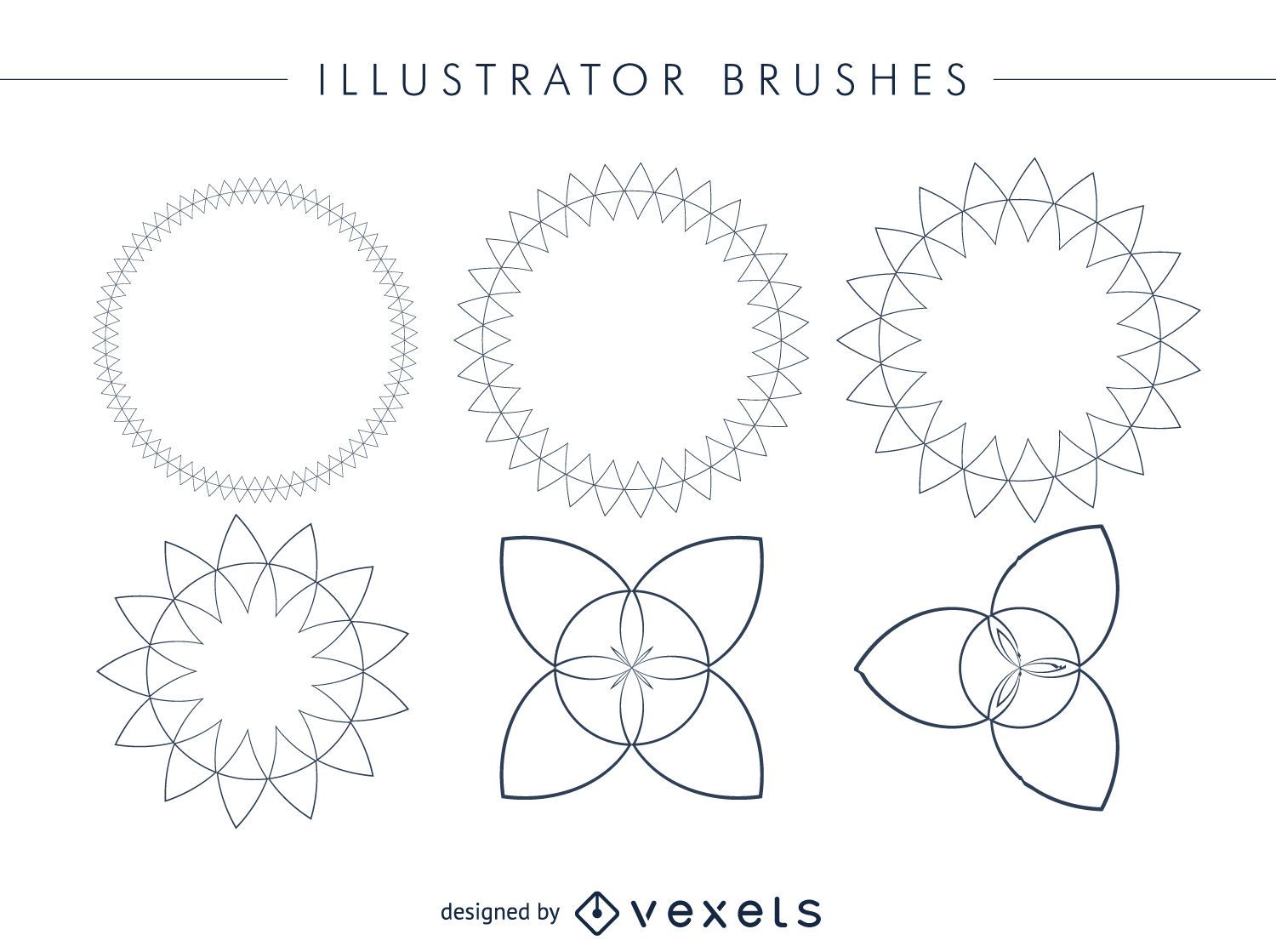 Abstract Illustrator Brushes Frame Set Vector Download