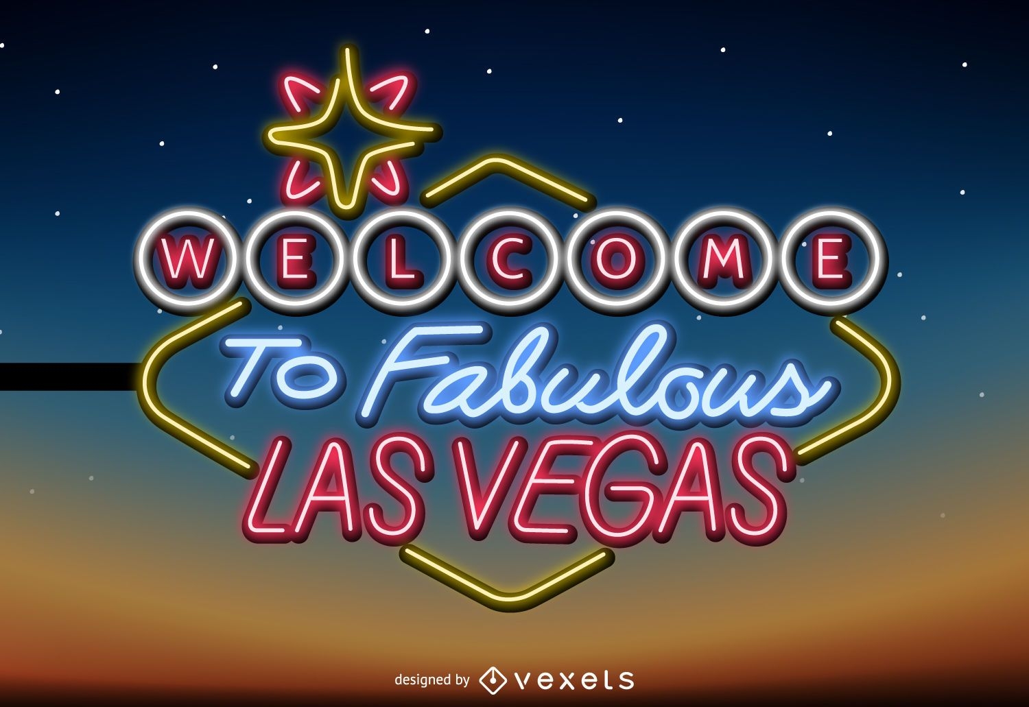 Las Vegas Neon Sign Vector Download