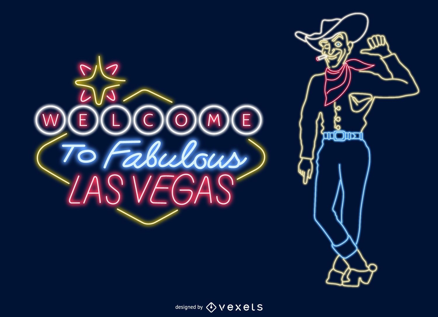 Neon Las Vegas Sign PNG & SVG Design For T-Shirts