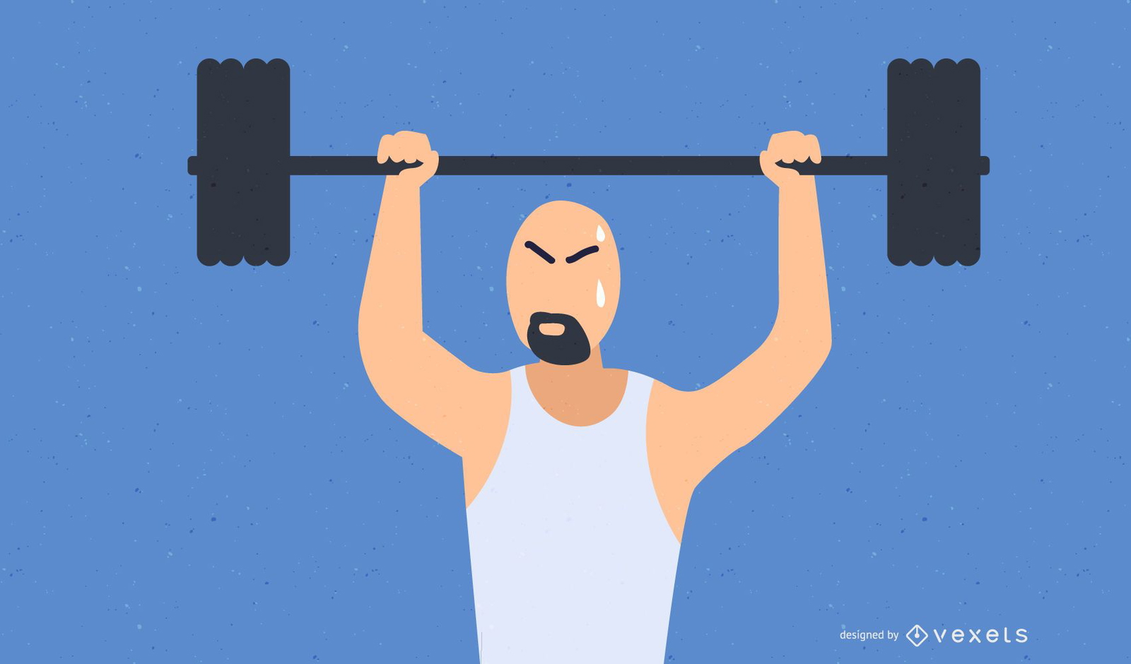 Sweating Man Illlustration Vector Download