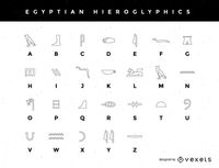 Ein Stilisiertes gyptisches Hieroglyphenalphabet Vektor Download