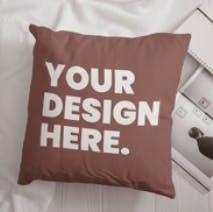 Magazine throw pillow mockup composition