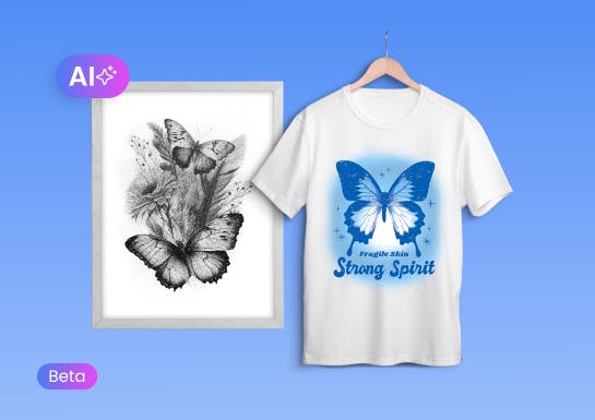 butterfly design for merch