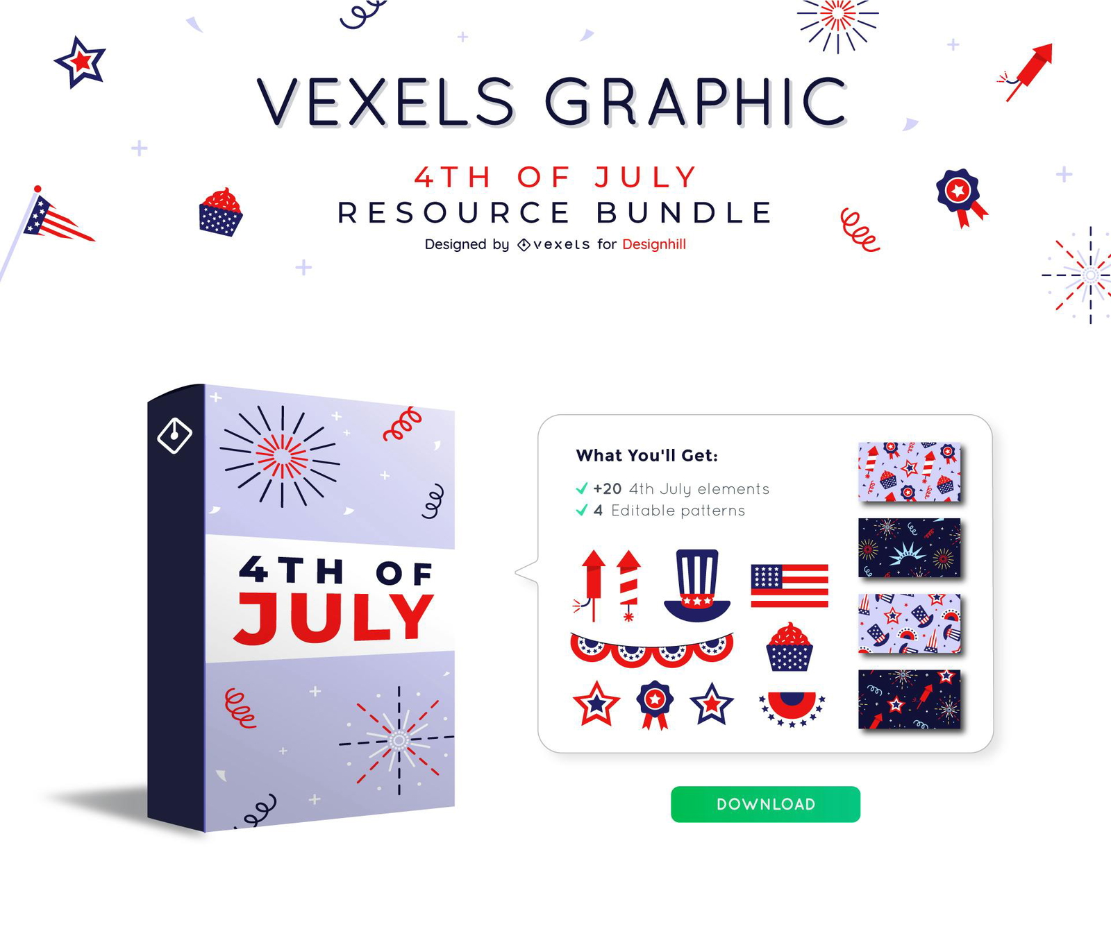 4th of July elements bundle