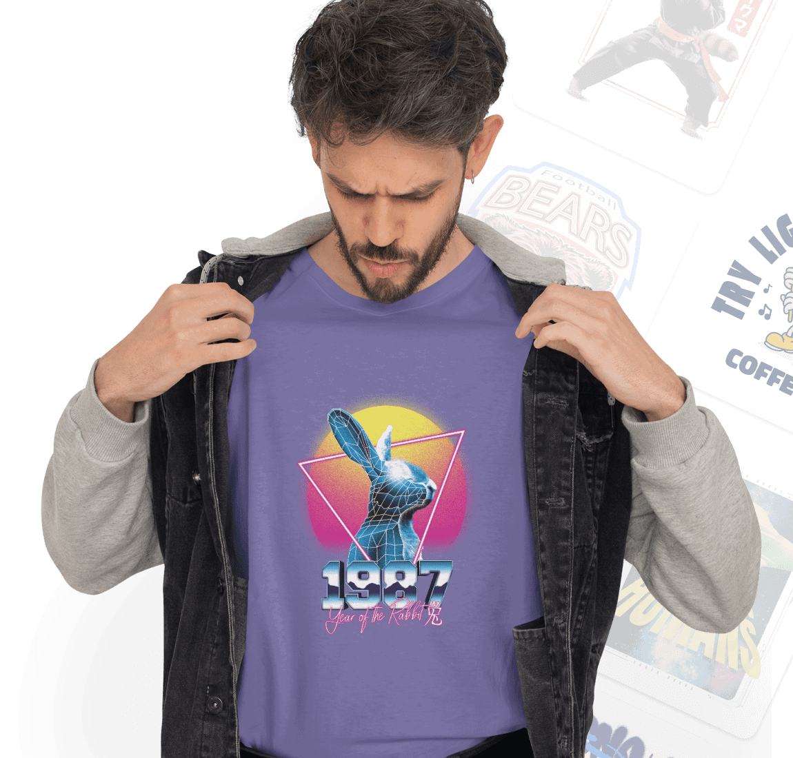 model with t-shirt design