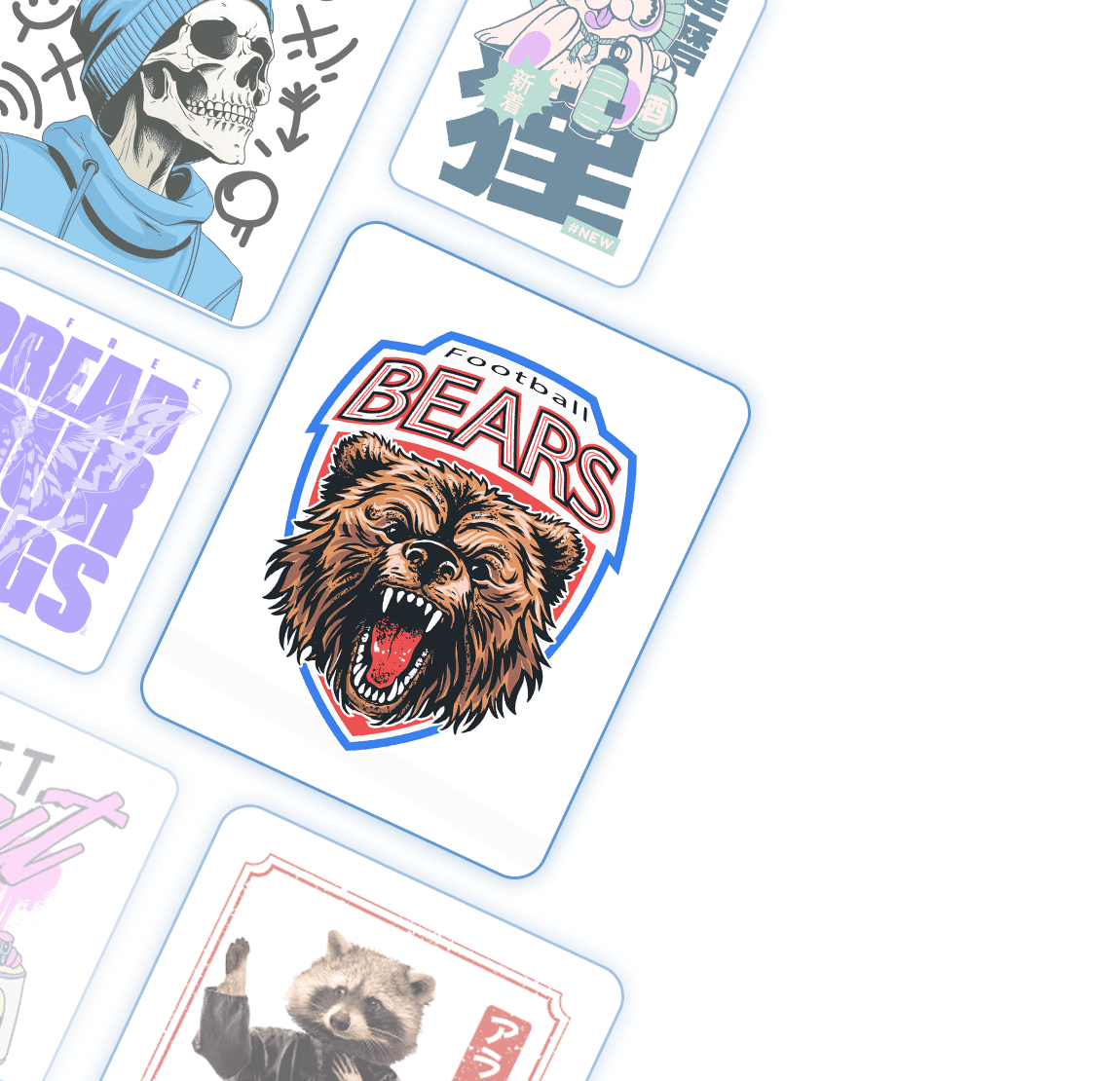 different merch designs