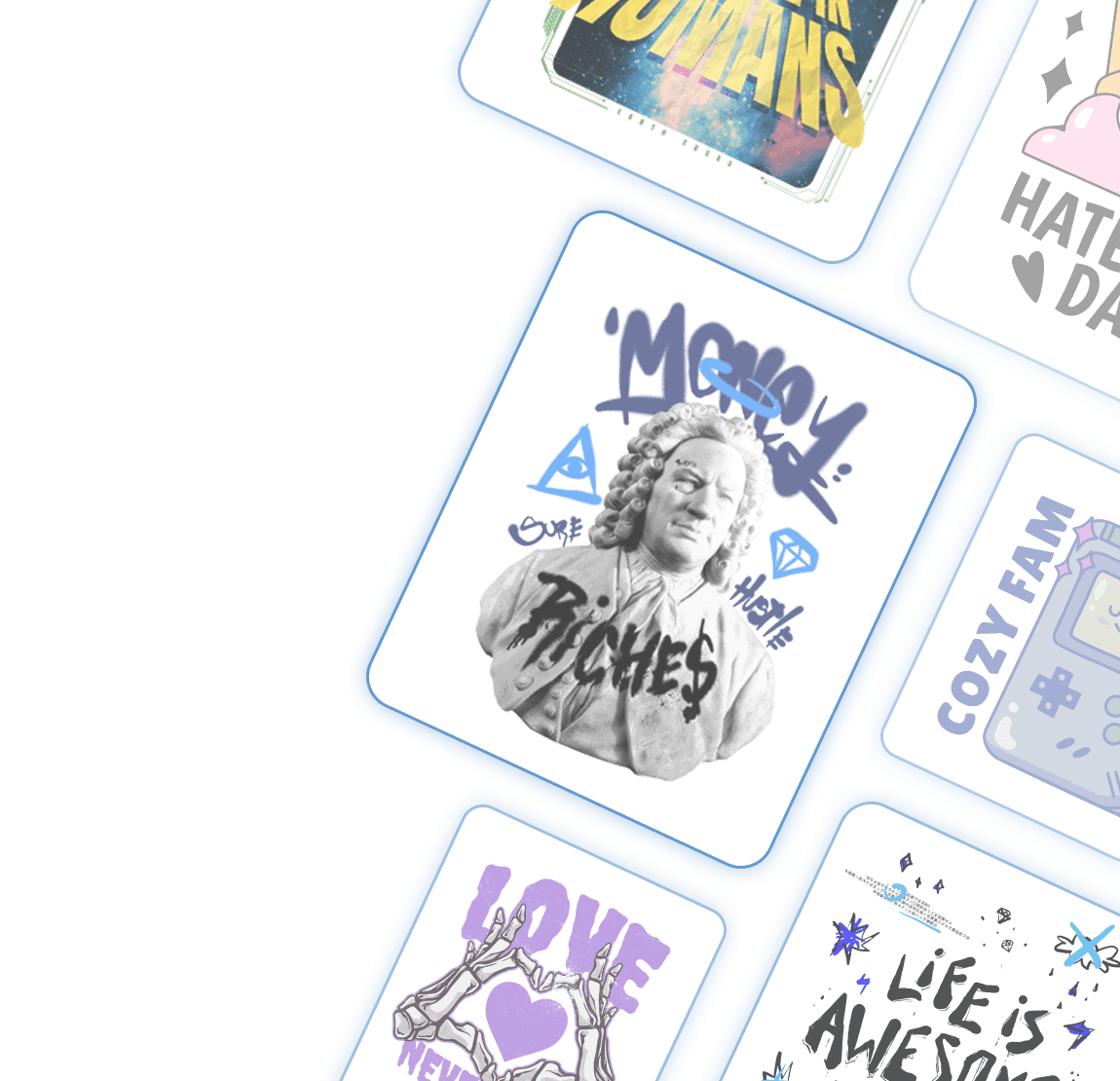 various merch templates