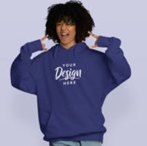 Happy black girl in hoodie mockup