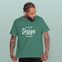 Young black man in T-shirt mockup