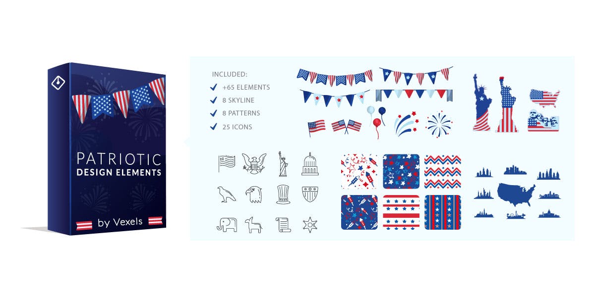 Patriotic USA design elements