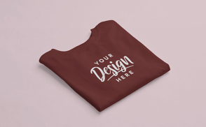 Folded t-shirt on solid background mockup