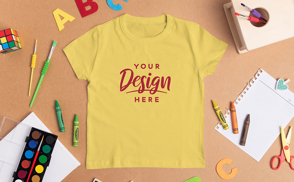 T-shirt with watercolor paints mockup
