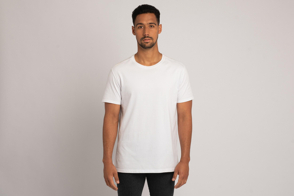 Hispanic man wearing a t-shirt mockup