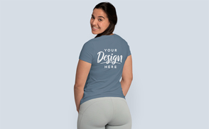Girl with leggings t-shirt mockup  | Start Editing Online