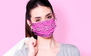 woman with face mask mockup