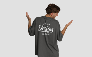 Blonde young man backwards t-shirt mockup | Start Editing Online