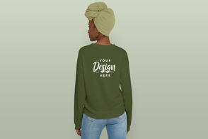 Afro girl sweatshirt backwards mockup