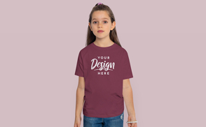 Child with t-shirt mockup