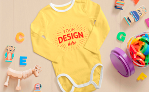 toys onesie mockup composition
