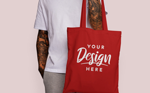 Tattooed man with tote bag mockup | Start Editing Online