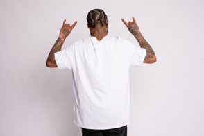 Tattooed black man with a t-shirt mockup