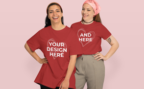 Girl couple valentines day t-shirt mockup