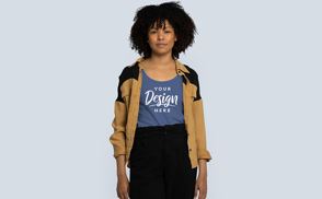 Black young girl with tank top mockup