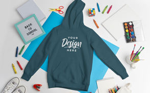 Back to school children hoodie mockup