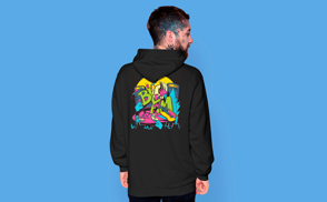 Back model hoodie mockup