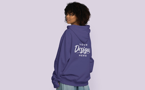 Black young girl jeans and hoodie mockup